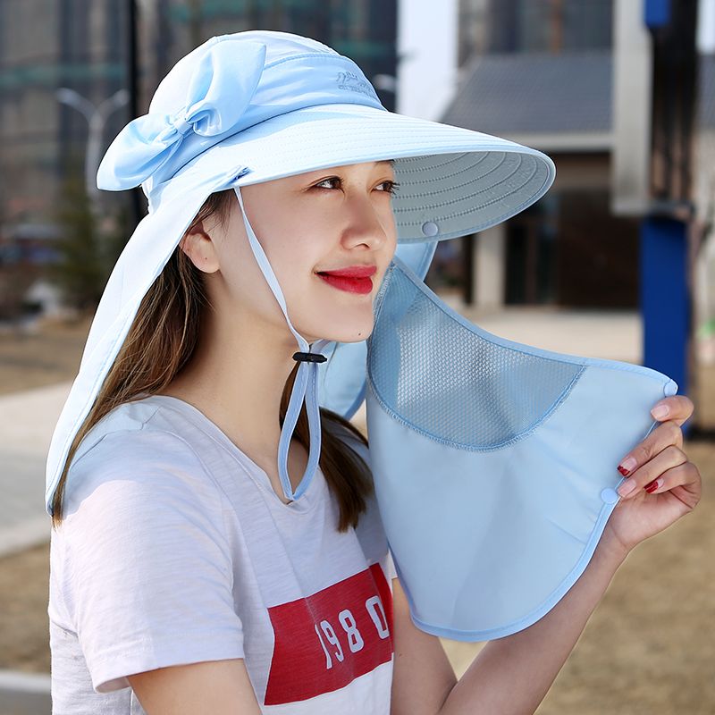 sun protection hat women‘s summer tea picking hat face cover ultraviolet-proof sun hat cycling sun-proof hat sunscreen mask veil