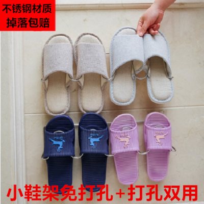 拖鞋型铁艺后小鞋架浴室拖鞋型架子浴室拖鞋架整体简易门物架浴室