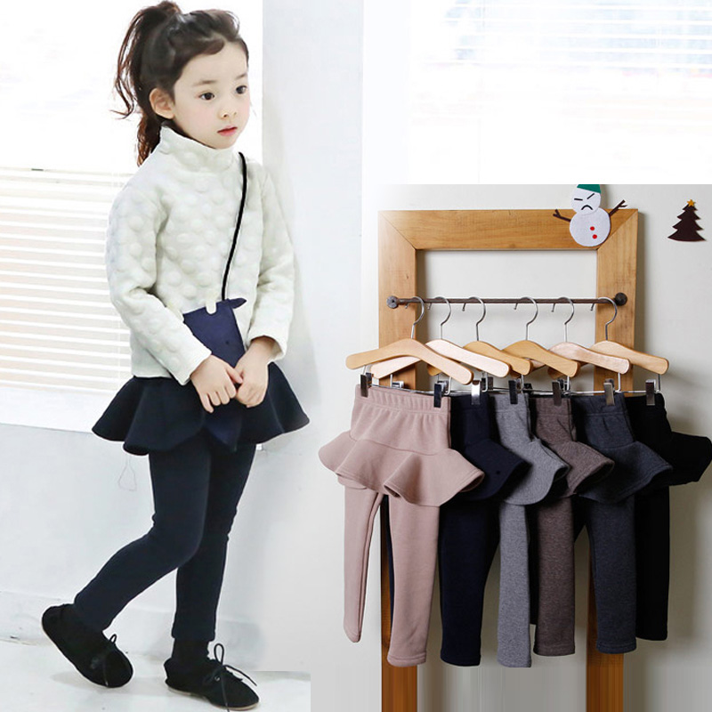 Girl's cotton skirt pants, baby's Leggings, spring and autumn Korean version, slim fit, elastic, small leg pants, fake two-piece children's pants fashion