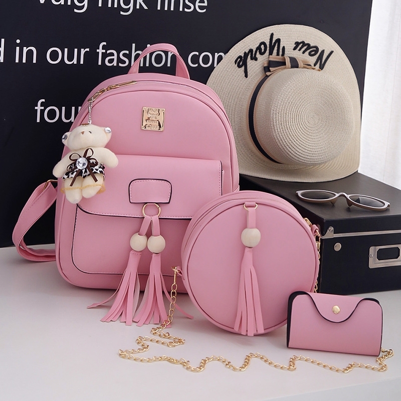 Small fresh backpack women's new Korean fashion versatile young lady tassel Student Backpack college style schoolbag