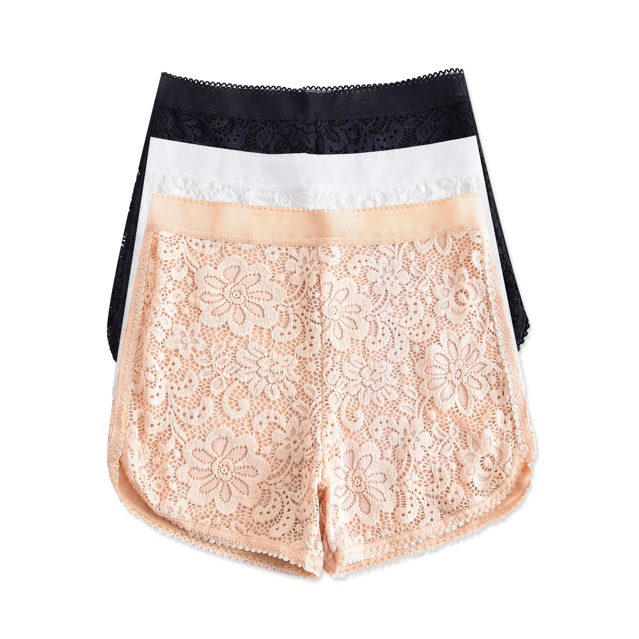 蕾丝安全裤防走光女夏季学生内裤可外穿黑色打底裤保险裤短裤薄款