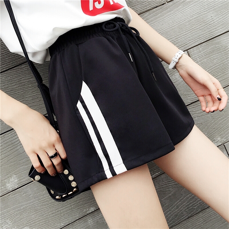 Shorts women's Korean version loose fit student's all-around wear wide leg pants for spring and summer 2020 High Waist Sports